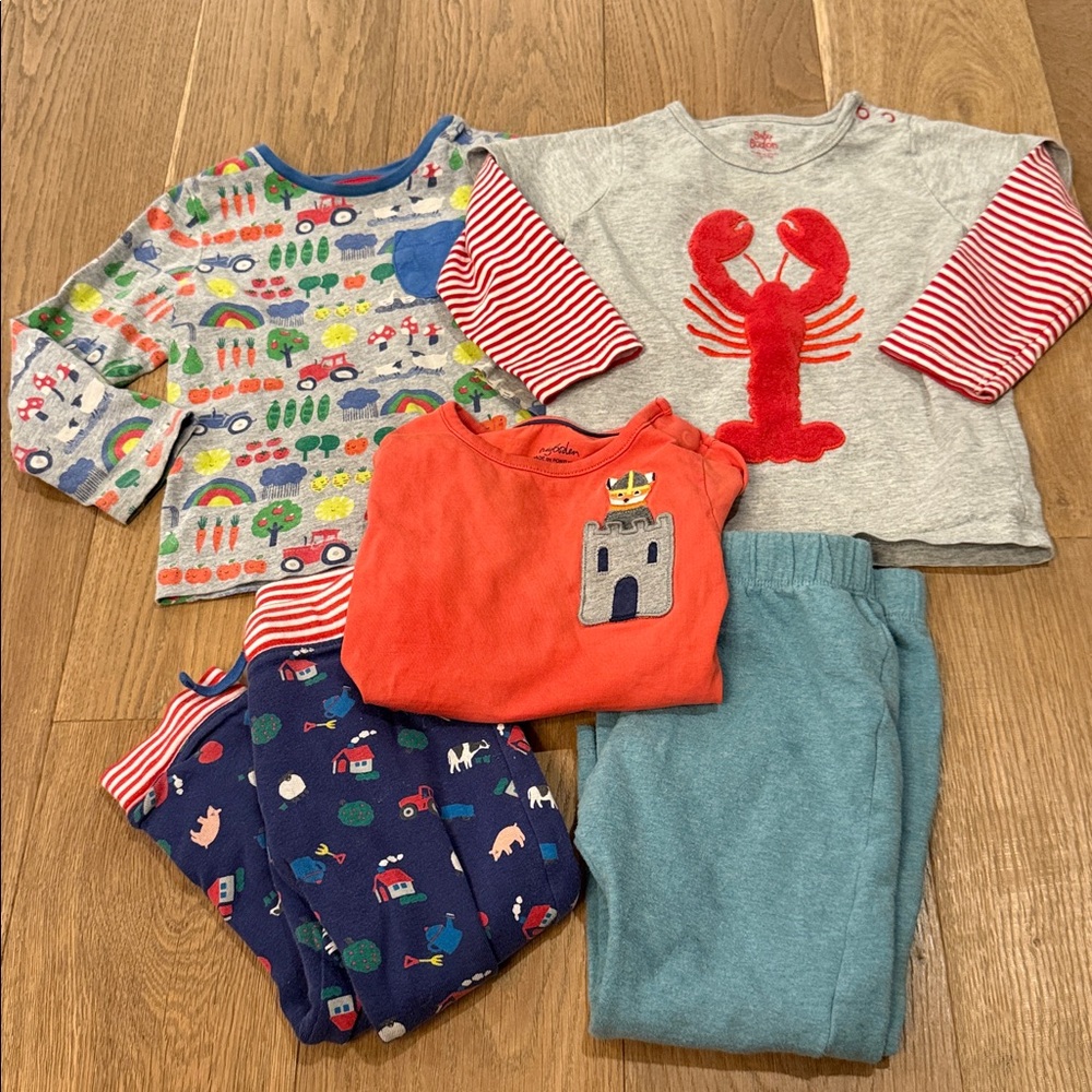 Mini Boden Kids Matching Set - Gray, Red, Blue, Orange, Teal